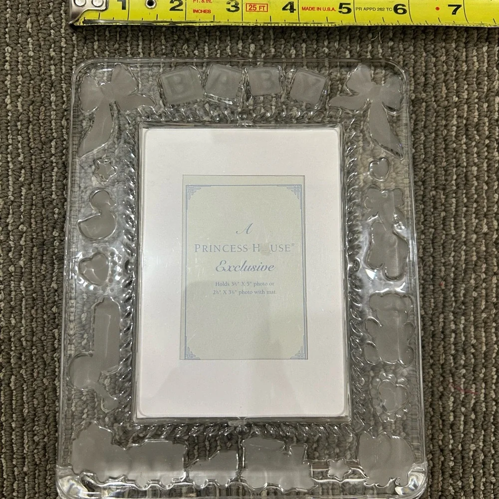 Princess House Crystal Baby Picture Frame Clear  Nursery Decor Gift - Picture 4 of 7